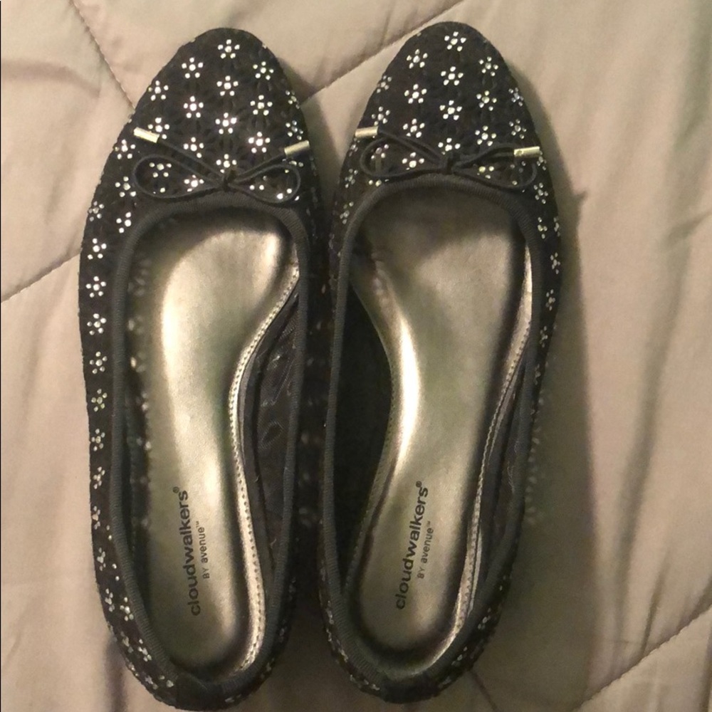 Sparkly black flats